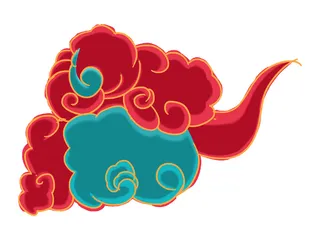 中国风中式国潮敦煌云纹祥云插画图案云朵云彩元素PSDAI设计素材