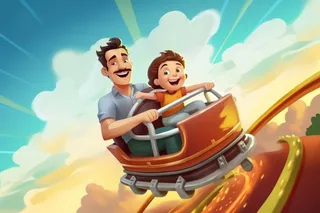 过山车游玩插画背景