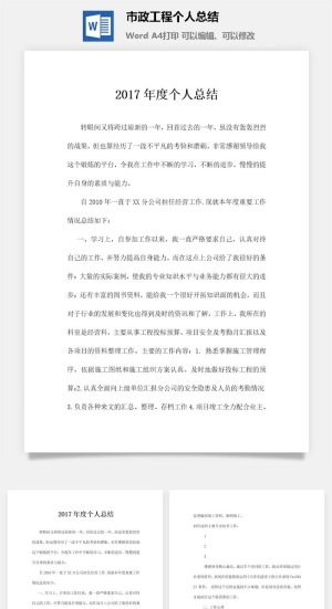 市政工程个人总结word模板