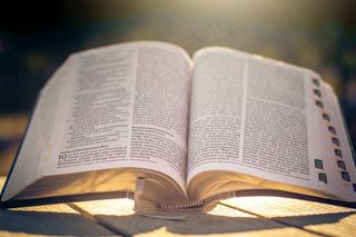 打开的英文书籍图片