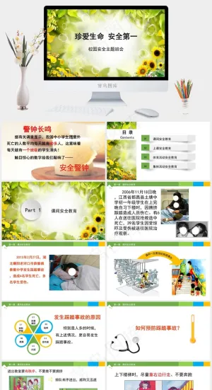 校园安全教育主题班会预览图