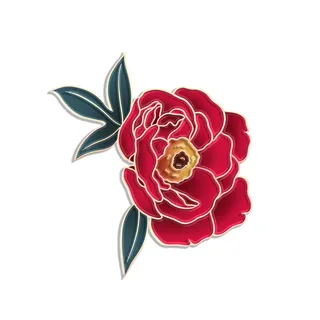 国潮风立体浮雕金边手绘花朵花卉PSD设计PNG免扣图片元素素材