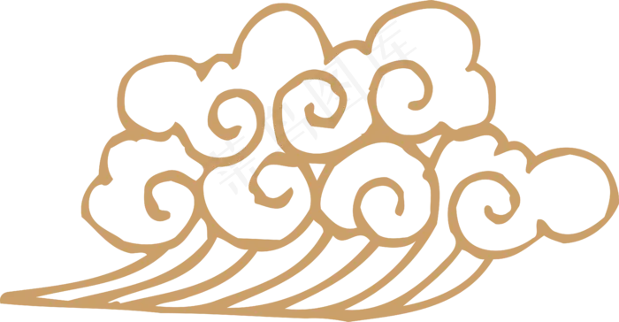 中式传统祥云中国风古典水纹吉祥图案免抠