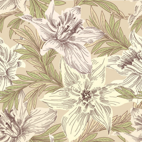 花卉唯美手绘花朵面料纹理手机壳布料面料印花服装矢量图案素材