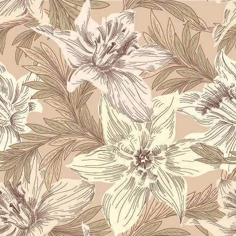 花卉唯美手绘花朵面料纹理手机壳布料面料印花服装矢量图案素材ai矢量模版下载