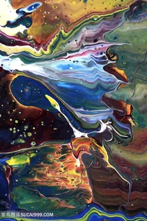 抽象时尚水彩艺术油画