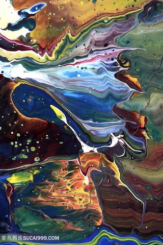 抽象时尚水彩艺术油画