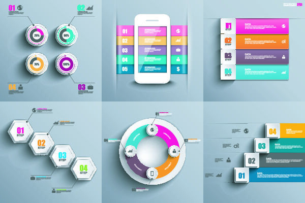 ppt素材3d数据图表模板可视化图形统计标签矢量图标模型ai源文件