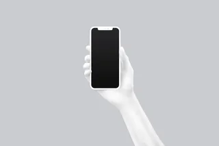 白色手持苹果手机插画展示样机