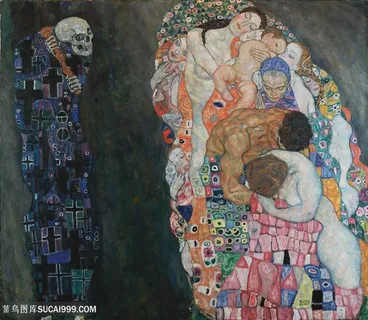 克里姆特油画艺术人物插画 克里姆特油画艺术人物插画
