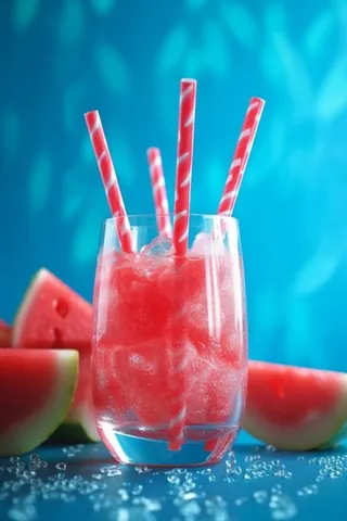 蓝底西瓜清新水果图