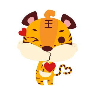 PNG免扣2022虎年新年春节元旦卡通老虎形象图片插画PSD设计素材