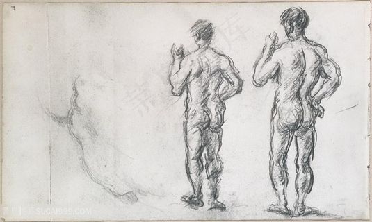 塞尚简约手绘裸体