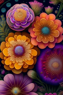 超梦幻美丽花束插画