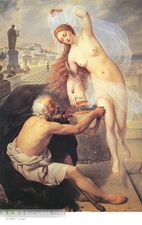 欧洲名画命运女神与乞丐摄影图片素材