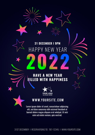 大气2022新年派对海报设计