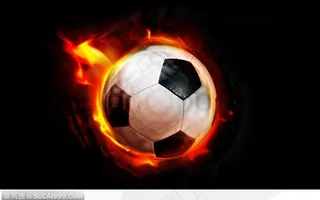足球运动--带火焰的足球