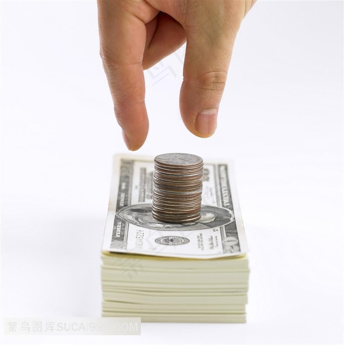 手纸币硬币高清素材