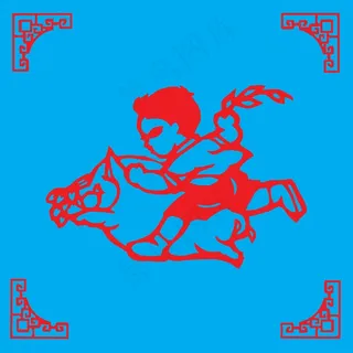 小孩剪纸 剪纸风元素