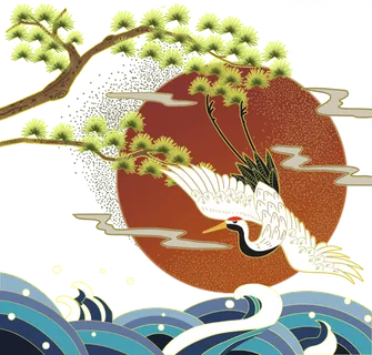国潮仙鹤插画免扣素材设计素材 国潮仙鹤插画免扣素材设计素材