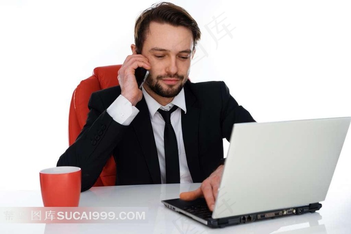 打电话的办公男士图片