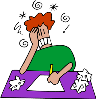 写作业焦虑卡通画人物少儿兴趣班