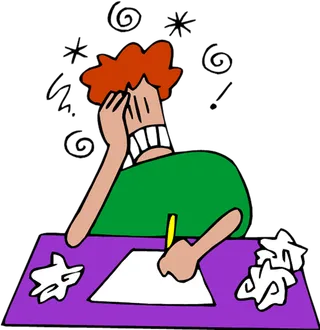 写作业焦虑卡通画人物少儿兴趣班