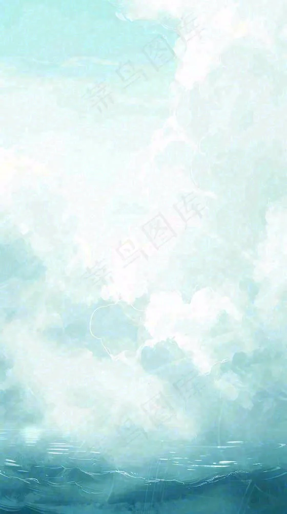 海洋海面蓝天云层白云清新春天夏天阳光，立夏夏至大暑小暑(816x1456)