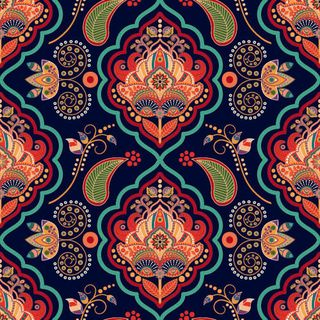 少数民族藏族特色花纹波西米亚风纹理背景图案设计AI矢量图片素材