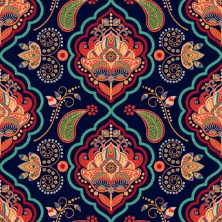 少数民族藏族特色花纹波西米亚风纹理背景图案设计AI矢量图片素材