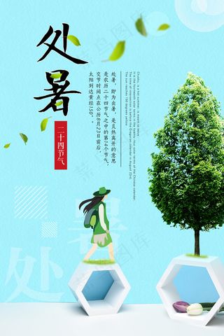 创意时尚传统节日处暑海报