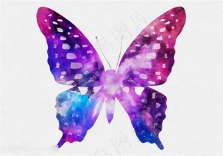 炫彩蝴蝶剪影高清图片