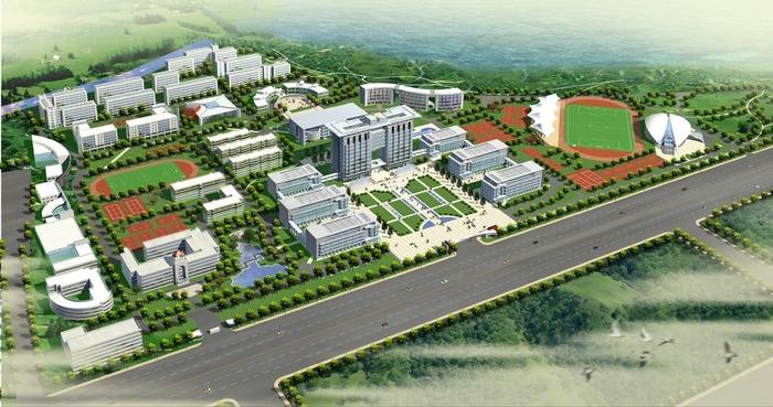 整体楼群小区鸟瞰图