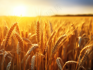 金黄麦田小麦粮食摄影图