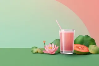 清新莲花夏日饮料西瓜汁背景