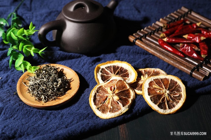 干柠檬片摄影图