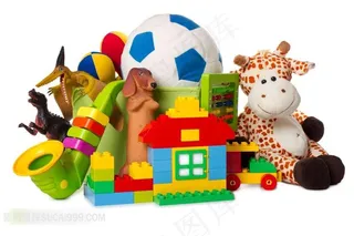 孩子的毛绒玩具与积木