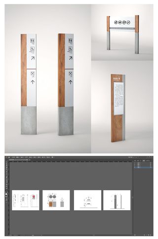 全套学校木质现代门牌导视牌