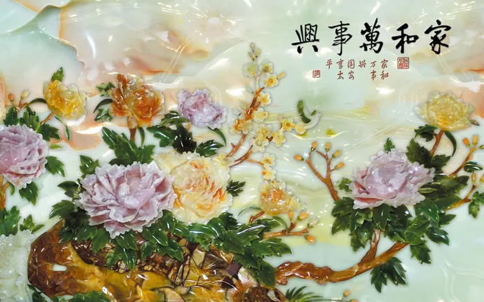 雕塑玉雕背景风景psd模版下载