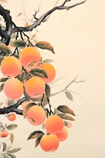 橘子国风水墨插画背景