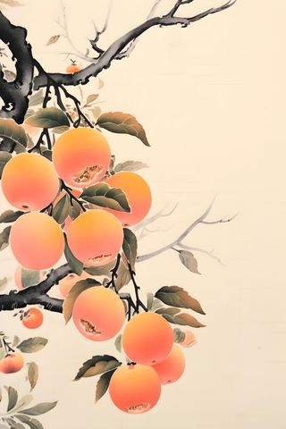 橘子国风水墨插画背景