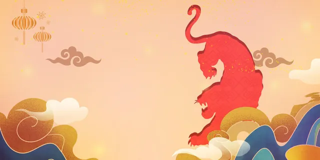 红色喜庆2022虎年春节新年元宵节海报背景展板模板设计素材图 红色喜庆2022虎年春节新年元宵节海报背景展板模板设计素材图