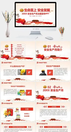 安全生产PPT模板预览图