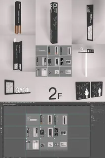 全套企业时尚黑色导视牌设计