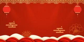 2022虎年新年春节卡通模板喜庆节日背景