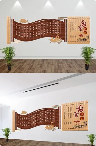 校园图书馆文化墙cdr矢量模版下载