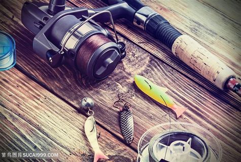 湖边钓鱼的工具高清图片