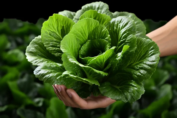手心捧着的青菜白菜摄影图(4032x2688)