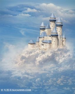 梦幻世界里在天上的城堡创意图片