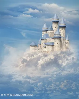 梦幻世界里在天上的城堡创意图片